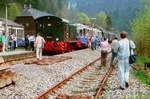 01.05.1988, Dampfbahn Fränkische schweiz (DFS), Lok V36 235 steht mit ihrem Zug im Bahnhof Behringersmühle.