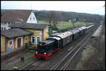 Die V 36412 von Eisenbahn Tradition kam am 3.2.2007 mit einem historischen Personenzug  durch den Bahnhof Natrup Hagen. Der Zug war zum Grünkohlessen nach Westerkappeln unterwegs.