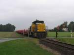 Letztes Wochenende waren wir ins Teutoburger Wald um unsere Hochzeitstag zu feiern. Ich hatte am Sonntag das Glck das ich die Teutoburger Wald-Eisenbahn fotografieren knnte. Hier ist  V157 der Teutoburger Wald-Eisenbahn unterwegs mit Gterzug KC64222 von Hanekenfhr nach Paderborn bei Versmold am 16-8-2009.