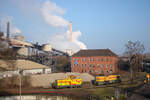 D19 und D26 vor der Industriekulisse der Dillinger Hütte am 19.01.2025