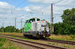 650 148 der Nexrail rollte im Dienste der DB am 23.06.24 ohne Anhang durch Saarmund Richtung Schönefeld.