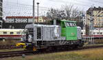 DB Regio AG mit ihrer Vossloh G6 (NVR:  98 80 0650 301-1 D-DB ) Rangierlok an ihrem Standort Betriebswerk Bahnhof Berlin Lichtenberg bei Rangiertätigkeiten, 04.01.25  