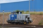 Werklok 7 alias 650 106-4 rangierte am 18.7.16 an der Papierfabrik im Gewerbepark Altmark bei Niedergörne.