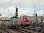 Am 27. November 2016 steht G6 Vossloh Lok (98 80 0650 108-0 D-VL) abgestellt im Bahnhof Cottbus. 