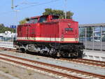 110 722-6 als Tfzf von Rostock-Seehafen nach Warnemünde am 21.09.2024 in Warnemünde.