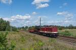 114 703 überführt einen Heizkessel nach Espenhain aus Putbus. 08.08.2019 Ferdinandshof