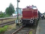 V 65 001 kam mit einem Sonderzug aus Osnabrck zum Viaduktfest nach Altenbeken am 1.7.2007