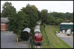 V 65001 der Osnabrücker Dampflok Freunde brachte am 30.08.2021 einen Personenwagen 3 yg vom Piesberg zum Bocketal.