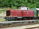 V65 001 der Osnabrücker Dampflokfreunde am 21.07.23 vor Sonderzug im Zechenbahnhof Osnabrück-Pliesberg.