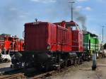 Die V 65 011 am 21.08.2010 bei Bahnjubilum 175 Jahre Deutsche Eisenbahn in Nrnberg Gostenhof.