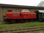 265 103-2 der AVL stand beim kleinbahn-jubiläum am 11.05.14 im bhf bleckede