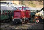 Frisch hauptuntersucht steht V 65001, hier am 24.11.2014 im Zechenbahnhof Osnabrück Piesberg, wieder bei den Osnabrücker Dampflok Freunden zur Verfügung.