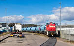 294 628-3 mit dem GAGC 60242 (Karlsruhe Raffinerie - Rammelswiesen) in Rammelswiesen 28.3.23.