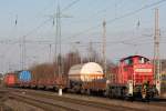 294 869 ging am 12.1.13 am Zugschluss eines kurzen Gterzuges nach Oberhausen-Osterfeld,gezogen von einer 155er.
Hier in Ratingen-Lintorf.
