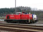 294 608 die in der Woche ein paar Gterwagen hin und her schiebt und gelegentlich in die Wlder fhrt wartet am 31.03.07 auf den Abstellgleisen des Bahnhofes Montabaur auf Arbeit.