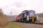 Am 14.04.2023 überführte Rail Bavaria Logistik 295 088 einen Alstom Coradia Stream HC von Treuchtlingen nach Furth im Wald. Hier bei kurz vor Eichstätt Bahnhof.