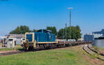 295 072 der BM Bahndienste als Rangierfahrt im Kehler Hafen 20.9.24