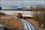 Ein Nachschuss auf die 295 076-4 auf dem Industriestammgleis Wilhelmshaven. 03/02/2012