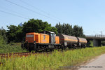 295 057-4 (Bocholter Eisenbahngesellschaft) mit einem Kesselzug in Kaarst, 20. Juli 2016