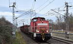 DB Cargo AG, Mainz mit ihrer  298 317-9  [NVR-Nummer: 98 80 3298 317-9 D-DB] u. ein paar Güterwagen am 24.01.25 Durchfahrt Bahnhof Berlin-Hohenschönhausen. Viele Grüße an den Tf. !!!!