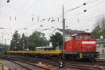 BUK 345 107 schiebt am 7.9.13 einen Bauzug aus Düsseldorf-Rath nach Düsseldorf-Derendorf-