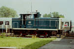 DB-Diesellok  260 127-6 vor dem Bw Rosenheim, 12.06.1984