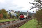 260 109 mit Fotogterzug am 17.10.2009 bei der Einfahrt in Sarnau.