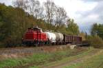 260 109 mit Fotogterzug am 17.10.2009 bei der Einfahrt in Buchenau