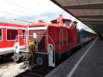 DB Schenker Rail 362 594-4 beim Rangieren von ALEX Wagen am 14.08.14 in München Hbf