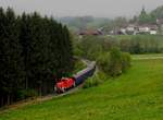 Die 363 815 mit einem Sonderzug nach Passau am 01.05.2014 unterwegs bei Karlsbach.