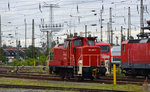 363 685 der RP Railsystems rangierte am 21.06.16 auf dem östlichen Teil des Leipziger Gleisvorfeld. Aufgenommen vom Aussenbahnsteig.
