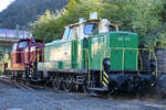 Die Diesellokomotiven 360 573 (D6) und V60 850 waren Teil der Fahrzeugausstellung zum 120-jährigem Jubiläum der Brohltalbahn.