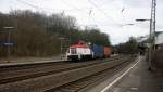 364 578-5 AIXrail kommt aus Richtung Aachen
mit einem Containerwargen von Aachen-West nach Eschweiler-Hbf und kommt durch Eschweiler-Hbf.
Aufgenommen vom Bahnsteig 1 in Eschweiler-Hbf. 
Am 28.3.2015.