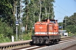 RHEINE (Kreis Steinfurt), 20.07.2016, Diesellok RVM 28 der RVM in Richtung Münster bei der Durchfahrt durch den Bahnhof Rheine-Mesum