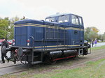 Diesellok V7 (ex MaK 240 B) der Geesthachter Eisenbahnen am 21.10.2016 am Umsetzgleis vor dem AKW Krümmel. 