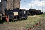 Wo früher die Akku-Triebwwagen der BR 515 atationiert waren, stand am 25.05.1996 die Pfalzbahn-310 278: Bw. Worms.