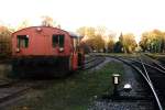 Kf D16 (ex-DB loc 323 555-3) der Bentheimer Eisenbahn AG auf Bahnhof Emlichheim am 31-10-1999.