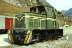 MGB exBVZ - Tm 2/2 74 (ex DB 333 901)am 08.10.1996 in Zermatt - Diesel-Traktor - Baujahr 1958 - Ruhrthaler/MWM - 184 KW - Gewicht 25,00t - LP 6,90m - zulssige Geschwindigkeit 30/geschleppt 45 km/h -