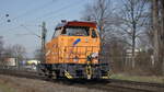 NorthRail mit einer kleinen Diesel-Rangierlok in Lev-Morsbroich gesehen am 07.03.21