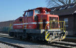 98 80 3607 115-3 der VLO (Verkehrsgesellschaft Landkreis Osnabrück)am 09.02.2018 im Bahnhof Bohmte.