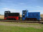 Schmalspur-Diesellokomotiven V 10 101 und V 10 102 der Prignitzer Kleinbahn, auch  POLLO  genannt, Mesendorf [20.08.2011]