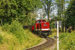 Das Harzkamel der HSB 199 872-3 aus Richtung Wernigerode am 06/08/2020 