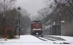 199 861 mit einem Triebwagenersatz in Wernigerode Hasserode am 21.01.2012.