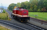 Nachdem 199 872 am Mittag des 16.10.2015 einen Personenzug im Bahnhof Wernigerode bereitgestellt hat, ist sie jetzt auf dem Weg zurück zur Wagenhalle.