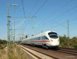 ICE 36 Kopenhagen - Hamburg Hbf hat soeben den Bahnhof von Bad Oldesloe durchfahren und ist nun mit 140 Km/h auf dem Weg nach Hamburg Hbf unterwegs.