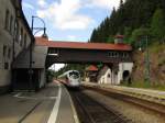 Die Bahnsteigübeführung am 09.07.2015 in Oberhof.