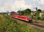 Der 610 003 am 26.06.2009 bei der Ausfahrt aus Vilseck.