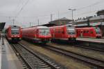 Triebwagen-Treffen: von links 612 492-9 als RE94030 von Hof Hbf.