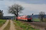 610 503 und ein weiterer 610er als RE 3565 von Nürnberg nach Schwandorf bei Sulzbach-Rosenberg, 27.03.2014