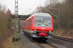 610 511 DB Regio in Michelau auf dem Weg von Hof ins DB Museum Koblenz, dort soll der VT dann für Sonderfahrten eingesetzt werden. 11.02.2015 (Bild entstand vom Ende des Bahnsteigs) 